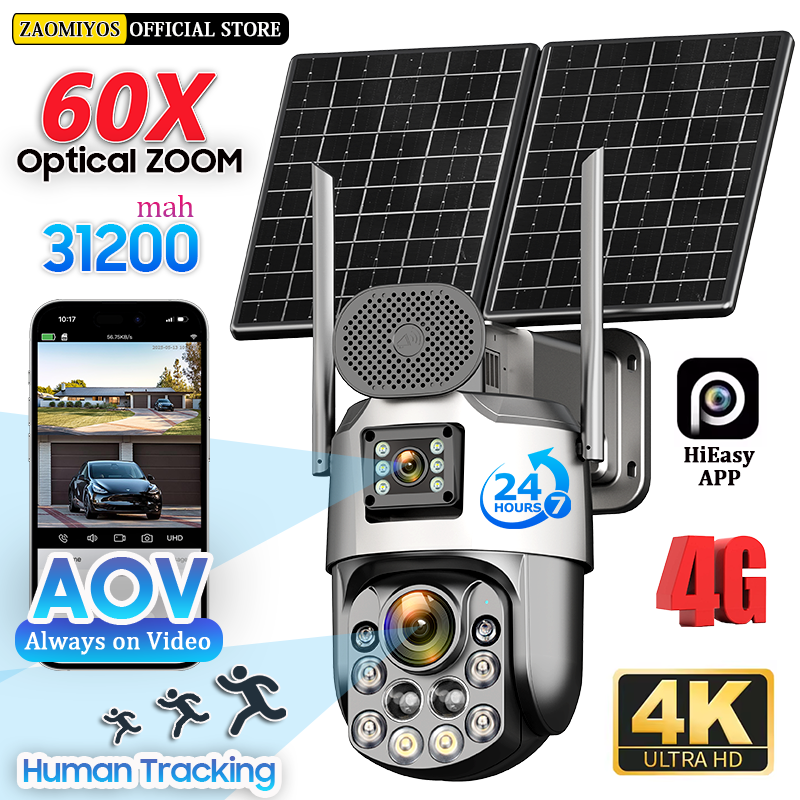 Solar Panel Tilt Mount - Dual Lens Home Outdoor Surveillance Solar