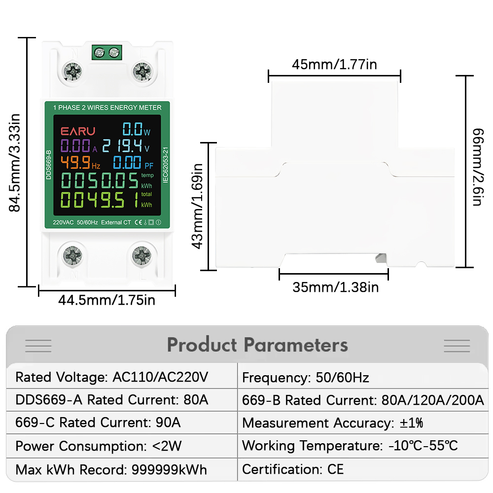 Din Rail AC Monitor 110V 220V  - Renewable Energy Demonstration Kit 评论和价格