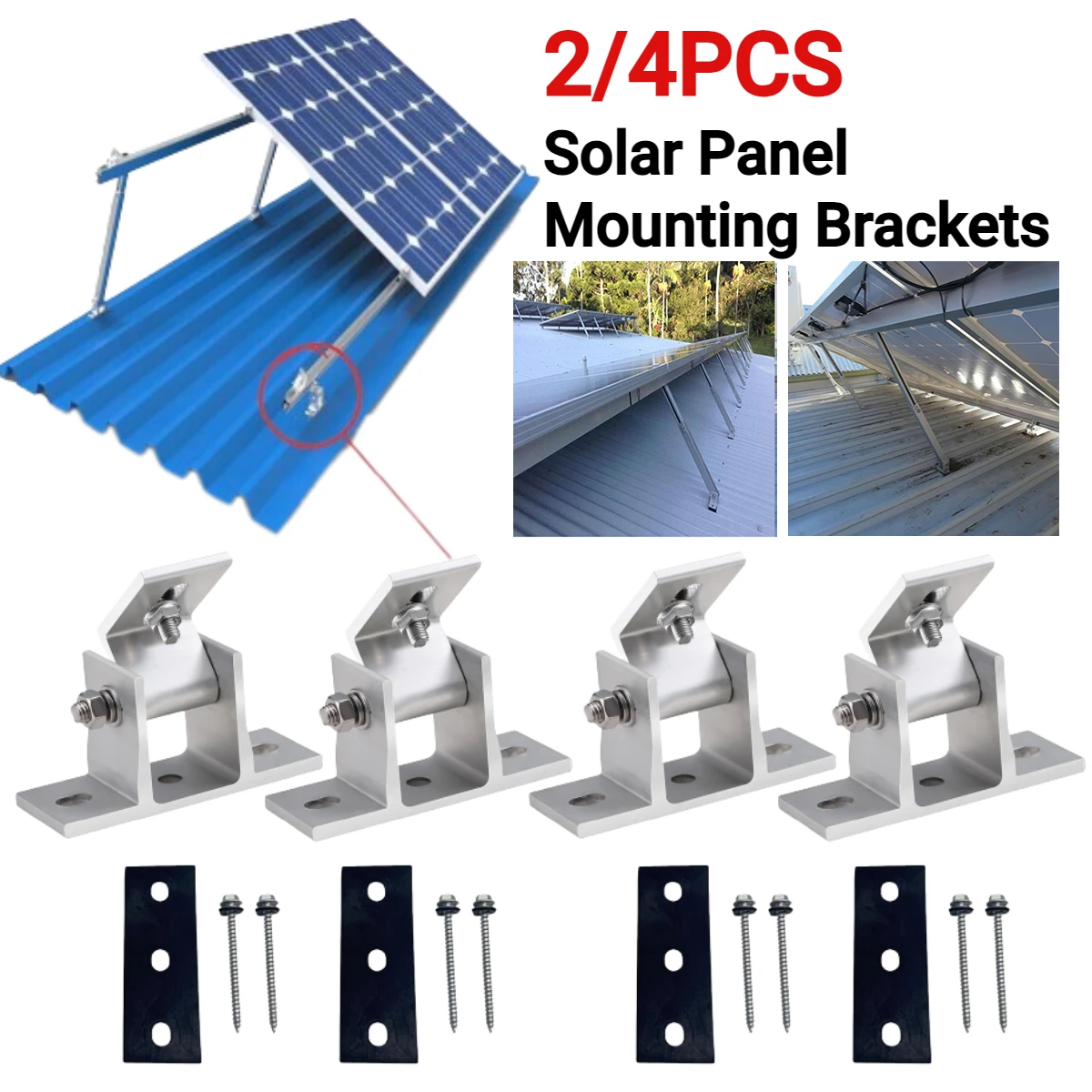 4/2PCS Solar Panel Mounting Br - Solar Panel Tilt Mount 评论和价格