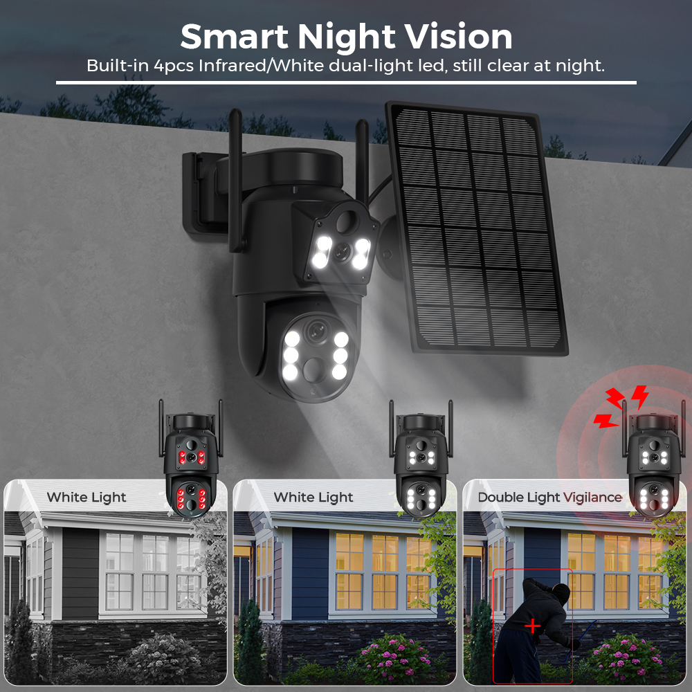 8MP 4K HD Solar WiFi Camera Ou - Solar Panel Tilt Mount 评论和价格