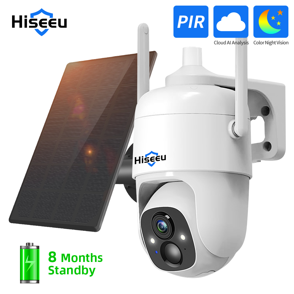 Hiseeu 3MP Cloud AI WiFi Video - Solar Panel Tilt Mount 评论和价格