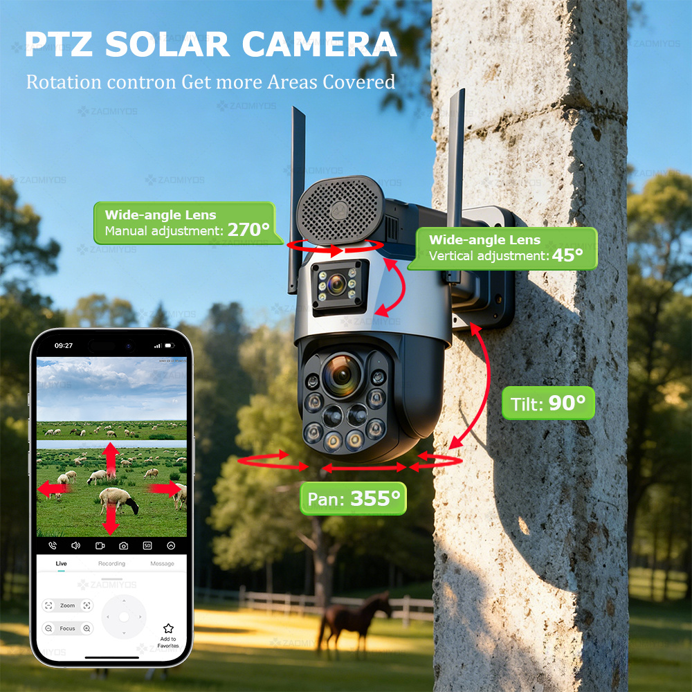 Dual Lens Home Outdoor Surveil - Solar Panel Tilt Mount 评论和价格