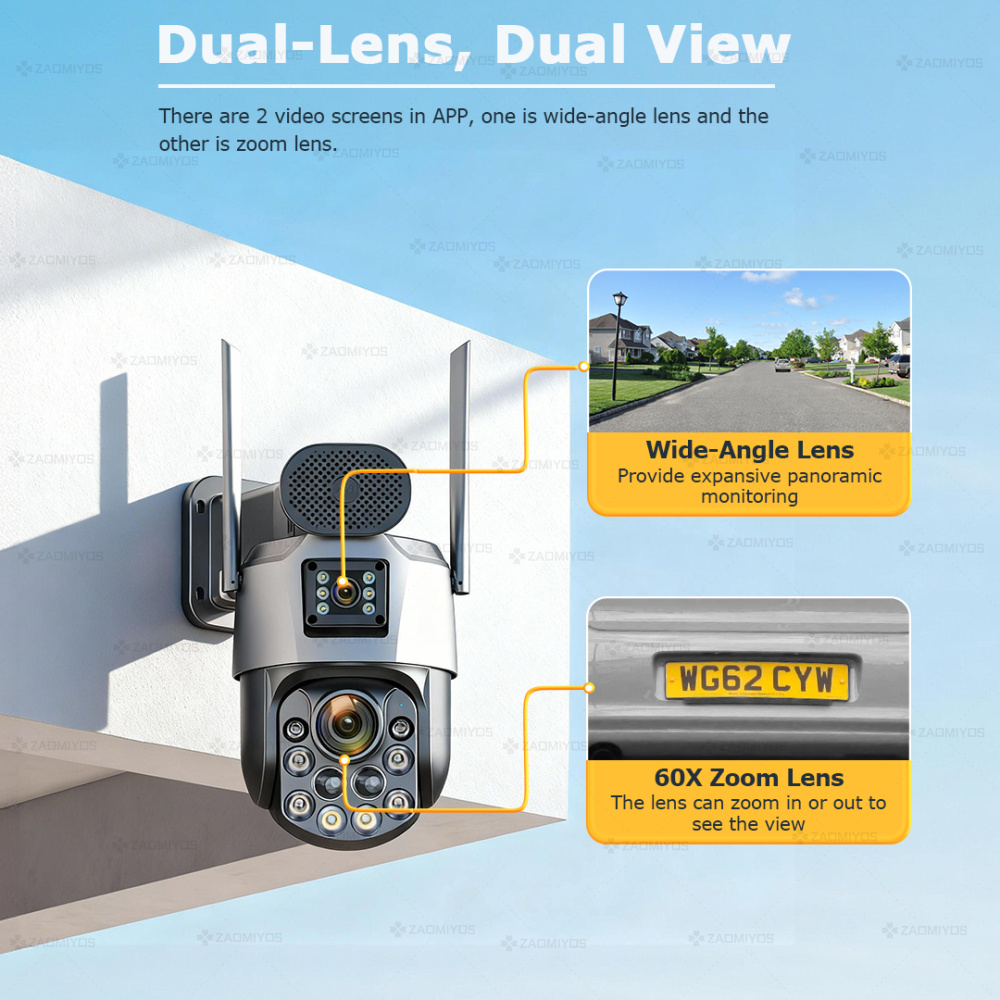 Dual Lens Home Outdoor Surveil - Solar Panel Tilt Mount 评论和价格